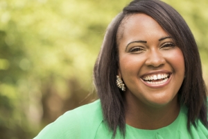 Happy woman smiling